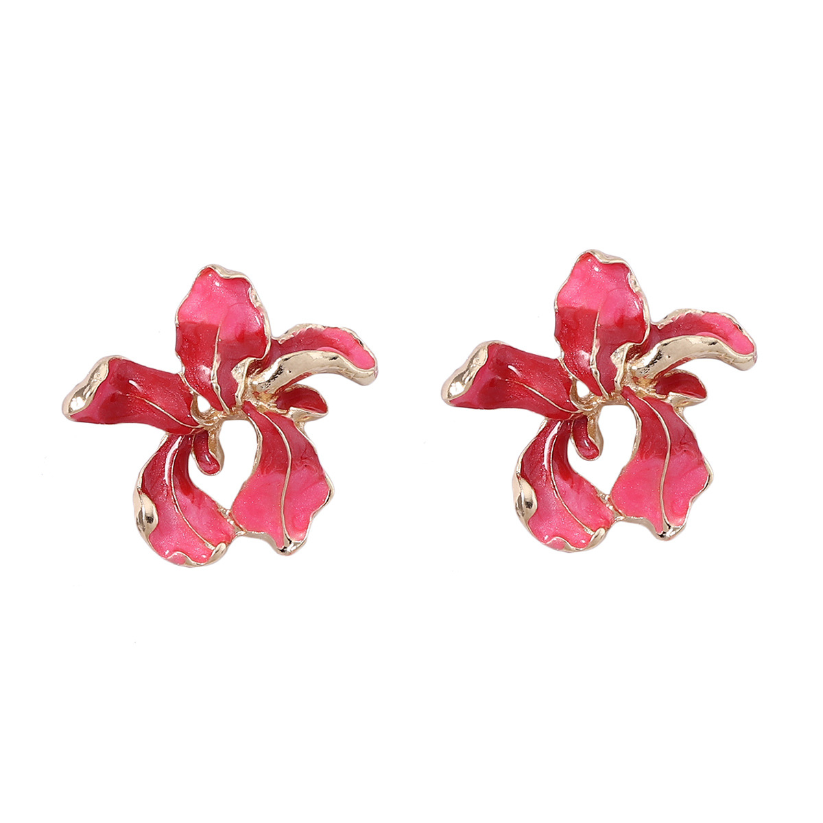 1 Pair Casual Elegant Flower Plating Zinc Alloy Ear Studs display picture 11