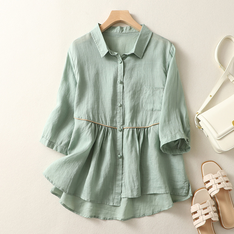Summer solid color thin shirt