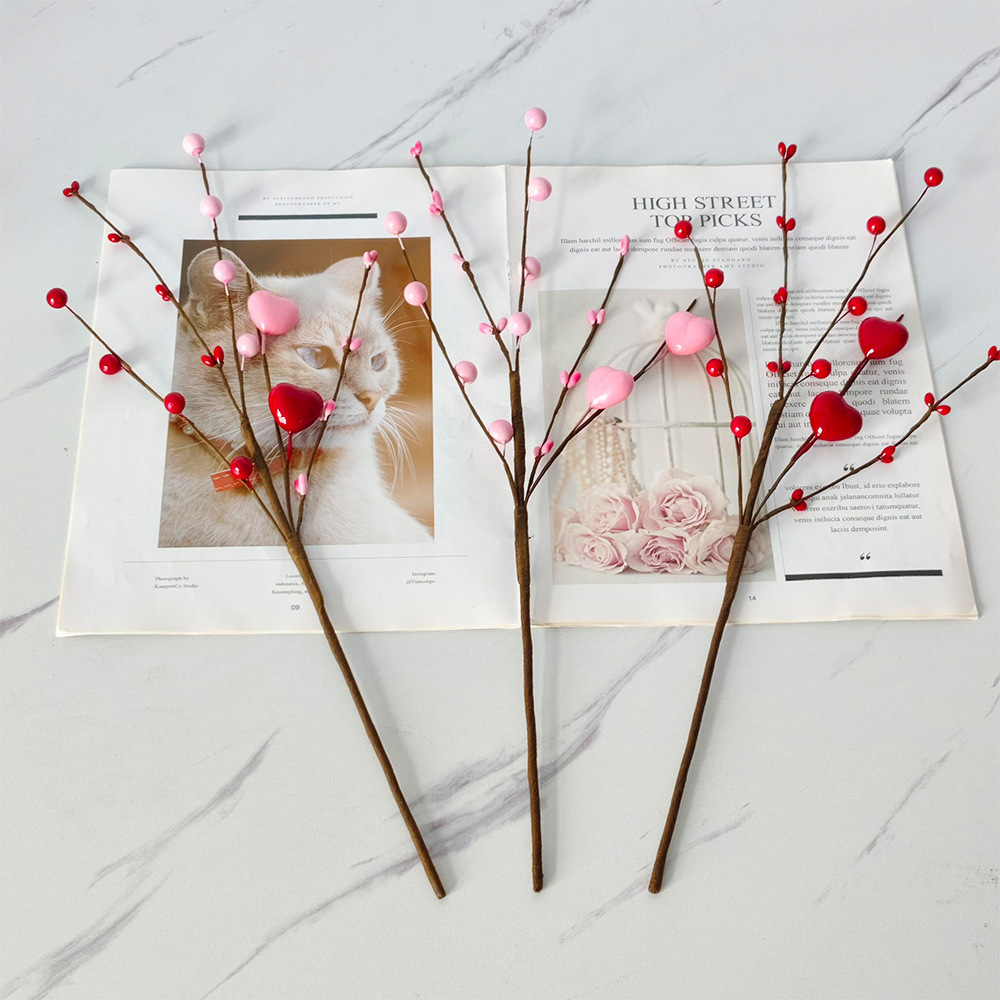 2025 transfronterizo nuevo día de San Valentín amor decoración de bayas tapones estilo europeo y americano decoración del hogar hecha a mano Amazon