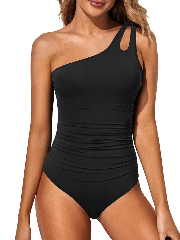 2023 AliExpress Amazon Bikini europeo y americano nuevo estilo con bordes voladores, cintura alta, cubriendo el vientre, adelgazamiento, traje de baño de una pieza, mujer image 5