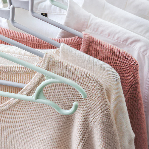 Tea Flower 07041T Portable Clothes Rack - Set of 5 Plastic Light Color Hanging Clothes Rack 42CM Plastic Clothes Hanger