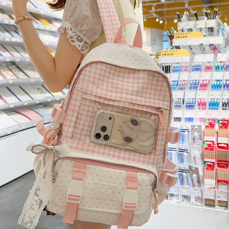 New Style School Bag for Female Junior High School Students, High-Looking and Trendy, Suitable for Class and Outings, Double-Shoulder Backpack, Large Capacity, Cute New Style School Bag for Female Junior High School Students, High-Looking and Trendy, Suitable for Class and Outings, Double-Shoulder Backpack, Large Capacity, Cute
