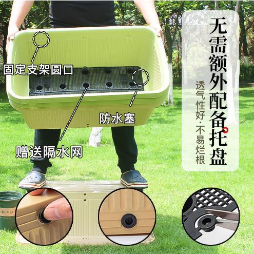 Aries Planter Rectangular Large Vegetable Growing Pot Vegetable Planting Box Resin Plastic Balcony Flower Pot for Planting Flowers and Vegetables