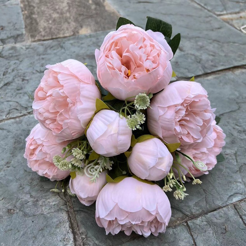 Simulación del Día de San Valentín rosa fabricante 3 sola rama multi-cabeza rosa decoración de la boda flor falsa al por mayor