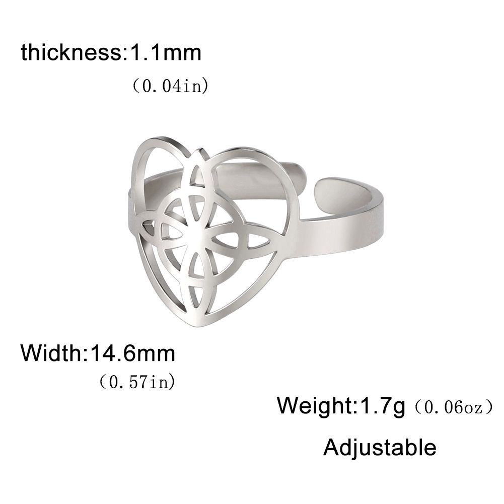 1 Piece Quantity Wholesale Jewelry Hip-Hop Retro Witches Knot Heart Shape 304 Stainless Steel Plating Rings
