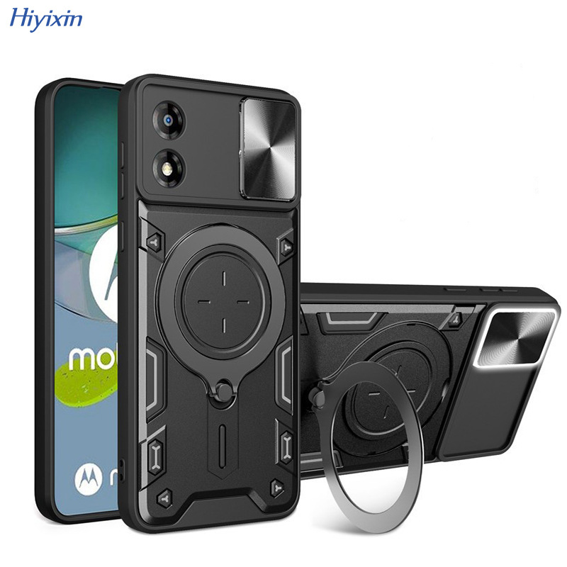 跨境适用于Moto Edge 70推窗来电闪手机壳G86支架防摔铠甲保护套