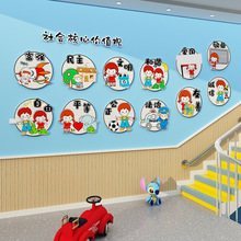 社会主义核心价值观墙面贴幼儿园环创文化爱国主题半成品楼梯装饰