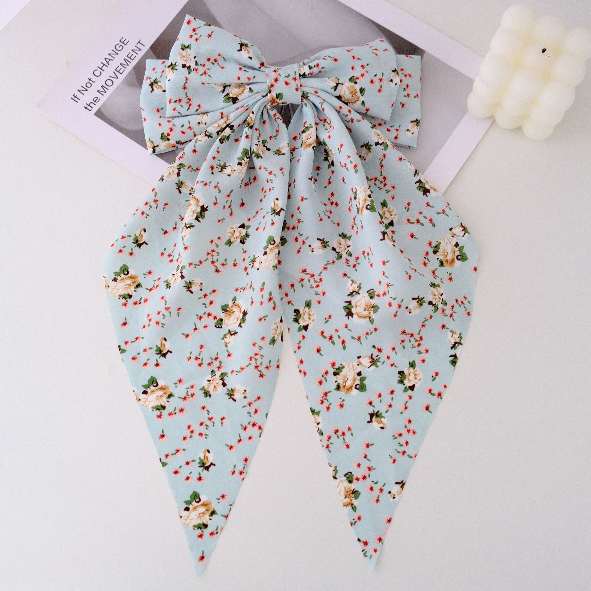 Women's Sweet Pastoral Bow Knot Cloth Floral Hair Claws display picture 9