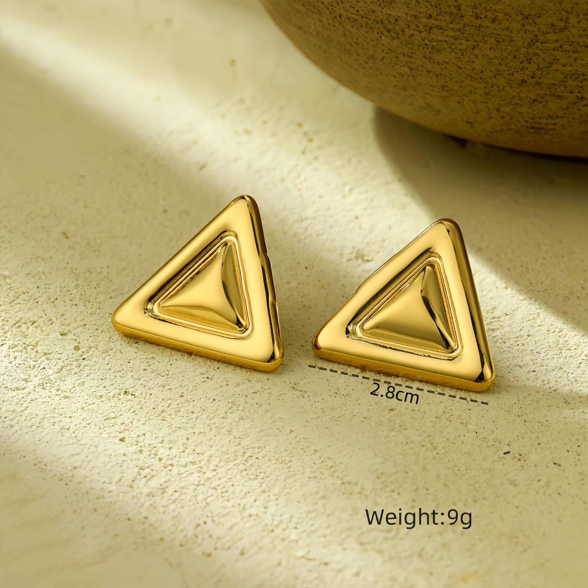 15g Weight 316L Stainless Steel Ear Needle Material Ear Studs Classification 1 Pair Quantity Daily Occasion 304 Stainless Steel Material Triangle, Star, Heart Shape Pattern Women's Gender Simple Style Style Plating Craft 304 Stainless Steel Triangle Star Heart Shape Simple Style Ear Studs For Women's 1