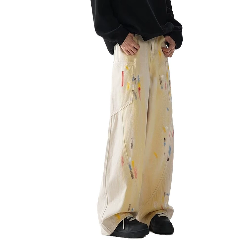 Ретро-джинсы для мужчин и женщин, демисезонные брюки, американский стиль, свободный прямой крой