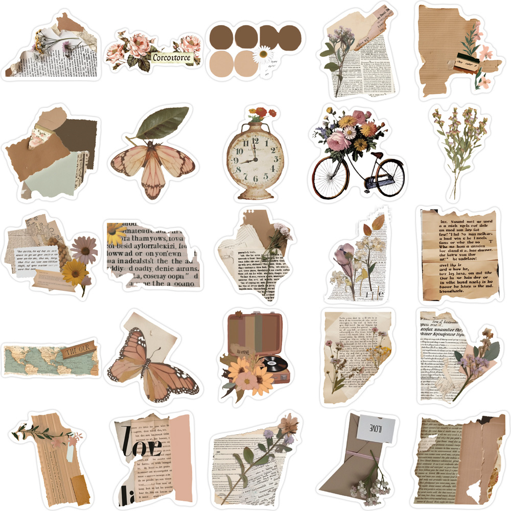 50 unidades retro fragmento copywriting graffiti pegatinas decorativas notas de guitarra equipaje DIY impermeable transfronteriza al por mayor