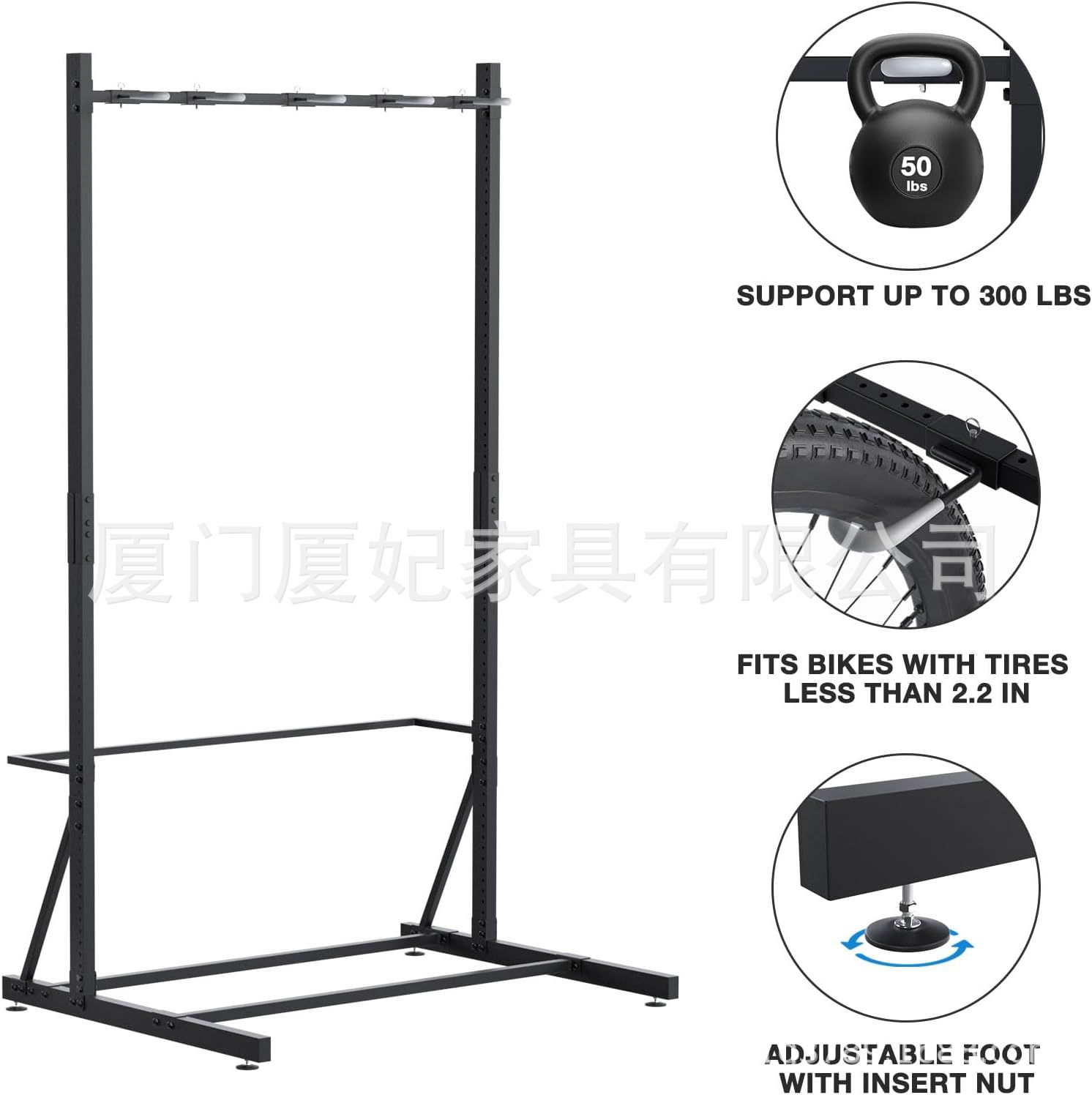 Bicycle Parking Rack for Multiple Road Bikes and Mountain Bikes, Sturdy and Adjustable Metal Display Stand for Cross-Border Use