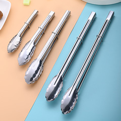 Stainless steel food tongs long steak tongs baking frying tongs thick large barbecue meat tongs meat pan tongs