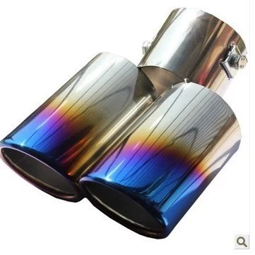 Hood Exhaust Pipe Modification Universal Car muffler - one-out-of-two-roasted-blue-straight-style