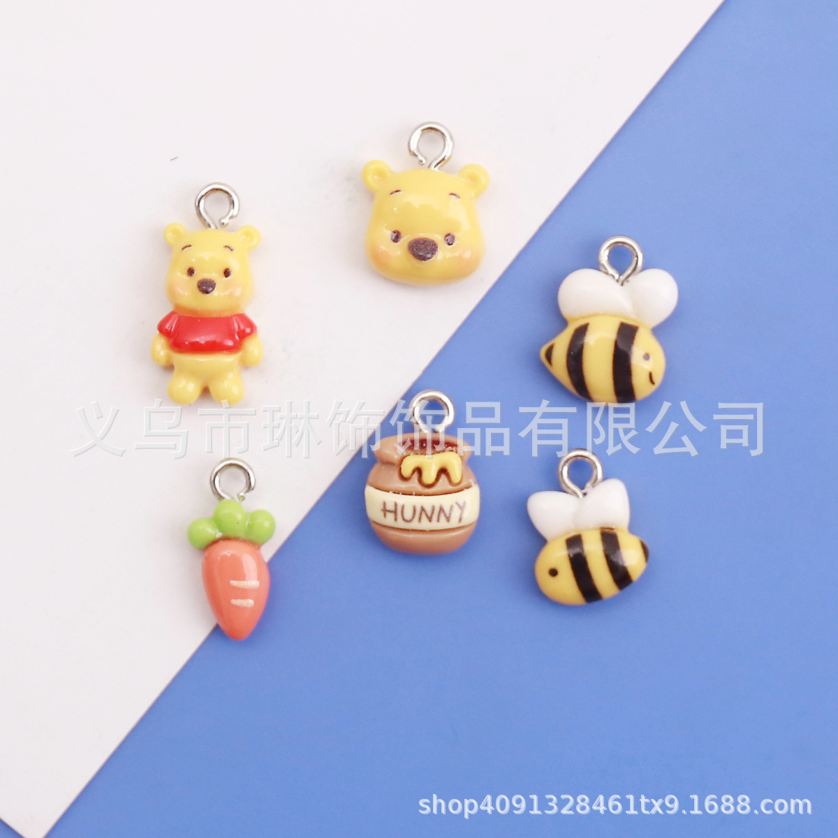 New Winnie the Poole Resin Accessories Wholesale DIY Handmade Cream Glue Charm Bracelet Accessories Hairpin Hair Accessories Patch