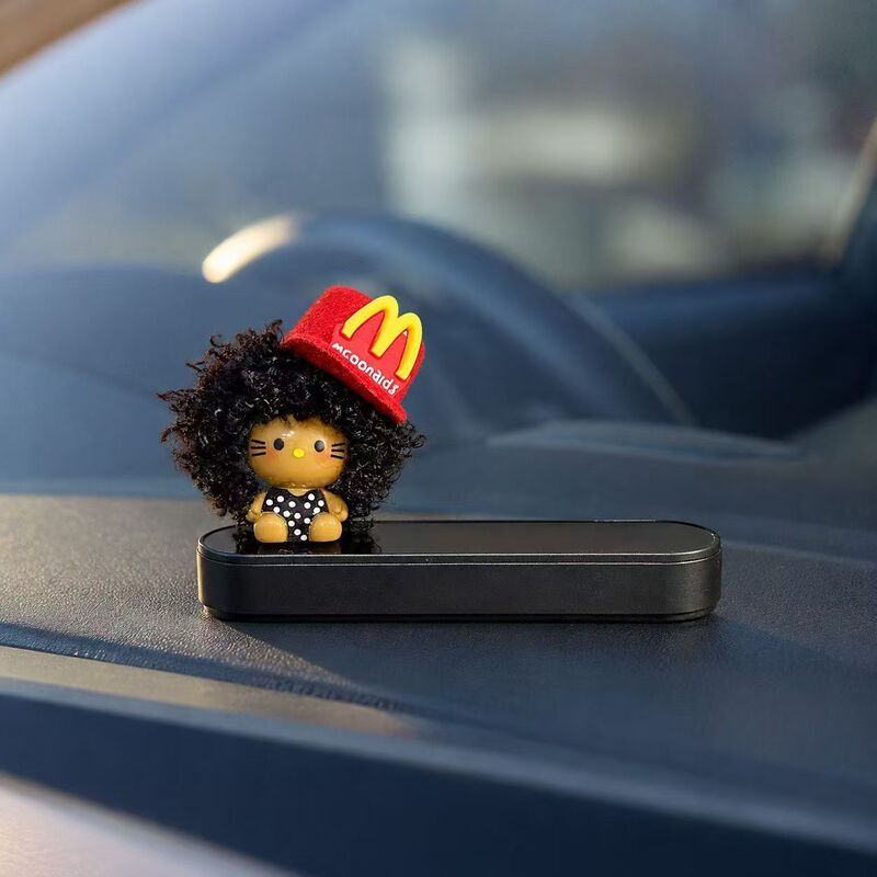 Hello Kitty fan-made black Kitty with afro curly hair cute temporary parking number plate car interior accessory Hello Kitty fan-made black Kitty with afro curly hair cute temporary parking number plate car interior accessory