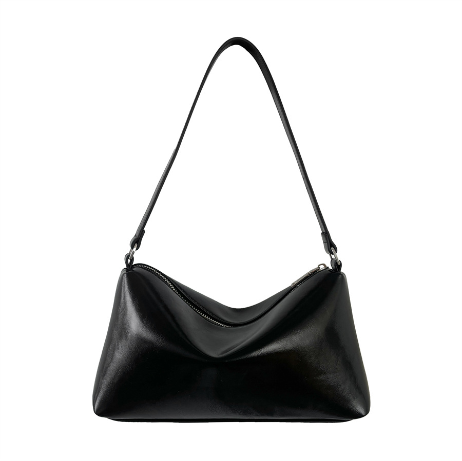New Small Square PU Leather Bag - Minimalist High-End Niche Underarm Baguette Bag, Retro Fashion Versatile Shoulder Bag for Women - Thumbnail 5