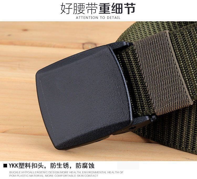 Men's Canvas Belt Student Military Training Sports Tactical Belt Outdoor Work Pants Versatile Thick Fabric Belt Cross-border Wholesale