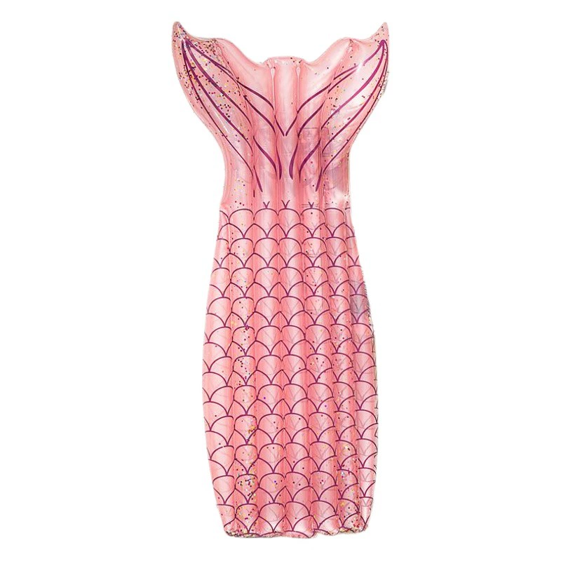 Трансграничные поставки Самые продаваемые Блестки Русалка плавающий ряд рыбий хвост вода надувная плавающая кровать двухцветная опционально