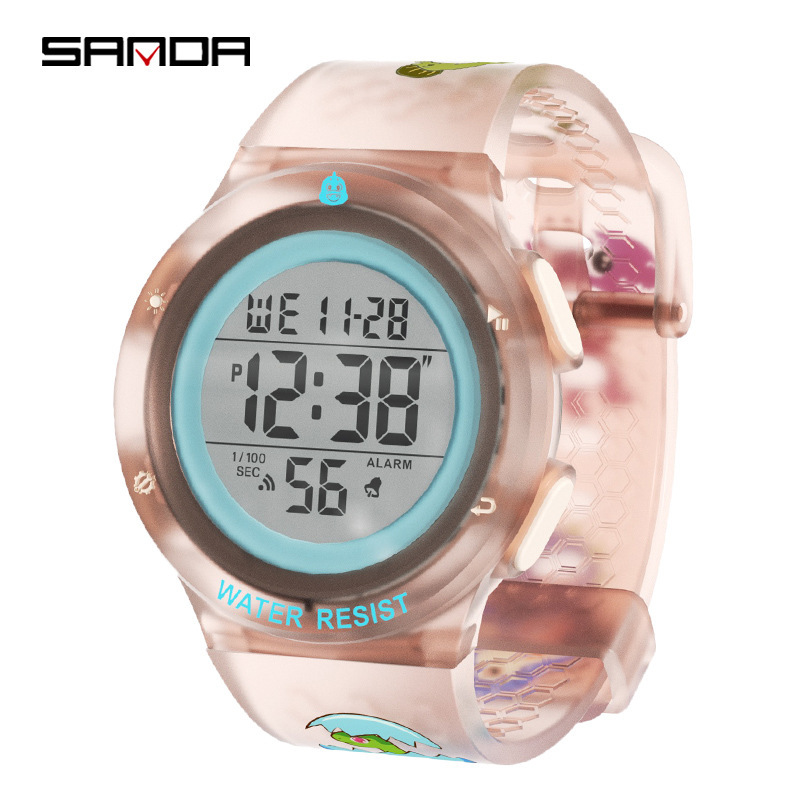 SANDA niños DIY creativo vestidor creativo reloj electrónico creativo desbloqueo NFC reloj despertador impermeable reloj multifuncional