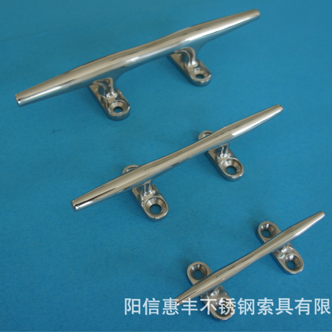 不锈钢316羊角轻型系船柱 把手圆型索栓平行架 船用游艇五金配件