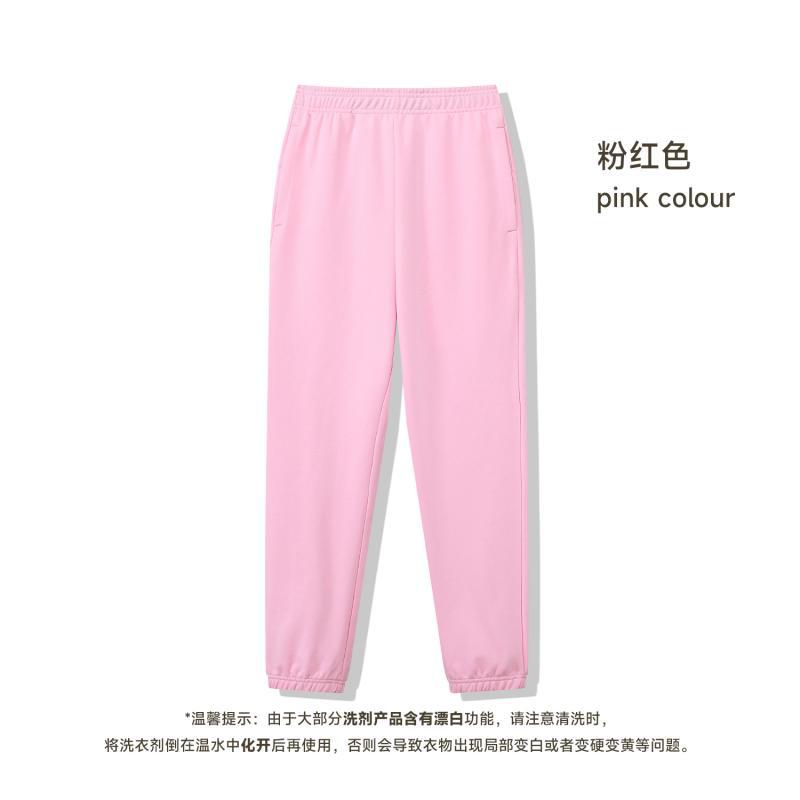 Pantalones de chándal con cordón de primavera y otoño Pantalones deportivos atados al tobillo para hombres pareja pantalones rosados para hombres y mujeres pantalones casuales sueltos logotipo impreso