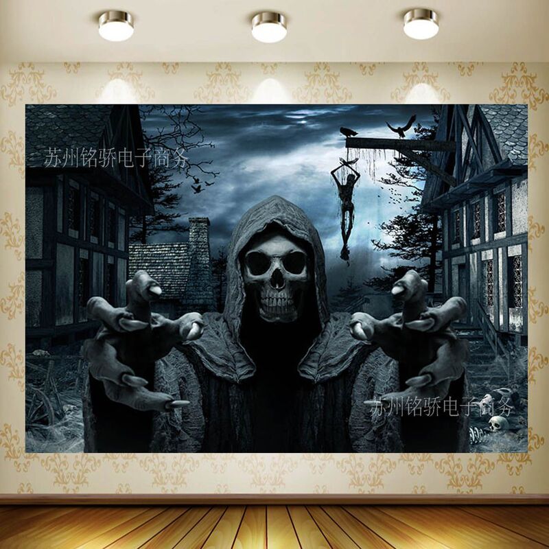 Cross Border Selection Happy Halloween Party Background Horror Skeleton Ghosts Horror Dark Night Photography Decoration Cross Border Selection Happy Halloween Party Background Horror Skeleton Ghosts Horror Dark Night Photography Decoration