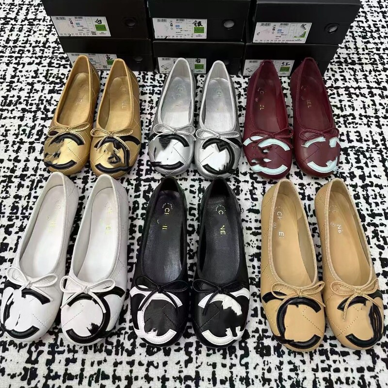 Model 26 Kangpeng Spring and Autumn Small Chanel-style Flat Shoes with Bowknot, Genuine Leather Shallow Slip-on Ballet Flats Model 26 Kangpeng Spring and Autumn Small Chanel-style Flat Shoes with Bowknot, Genuine Leather Shallow Slip-on Ballet Flats