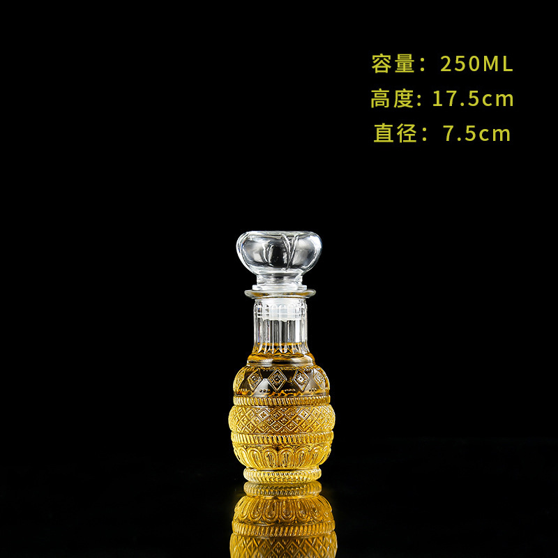 Botella de vino tinto, vidrio de diamante, botella de whisky en forma de tierra, botella vacía, divisor de vino, botella de vino cuadrada, decantador