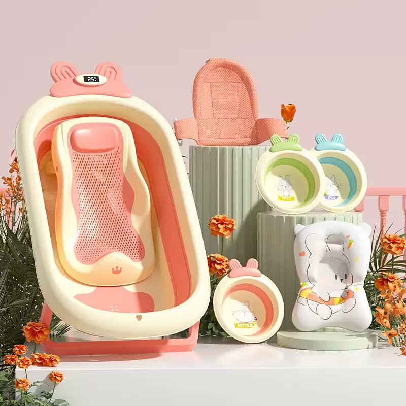 Bañera para bebés, bañera, bebé plegable, niño pequeño, sentado y acostado, cubo de baño grande, hogar para niños, productos para niños recién nacidos