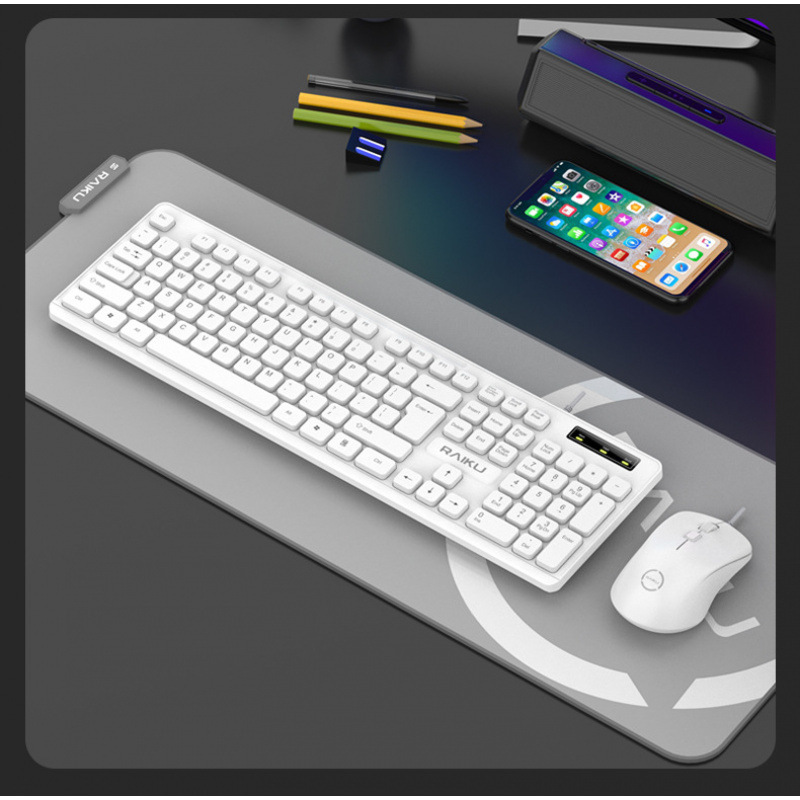 ワイヤレスキーボードとマウスセット USB コンピュータデスクトップノートブックオフィスサイレントメカニカルフィール有線キーボード|undefined