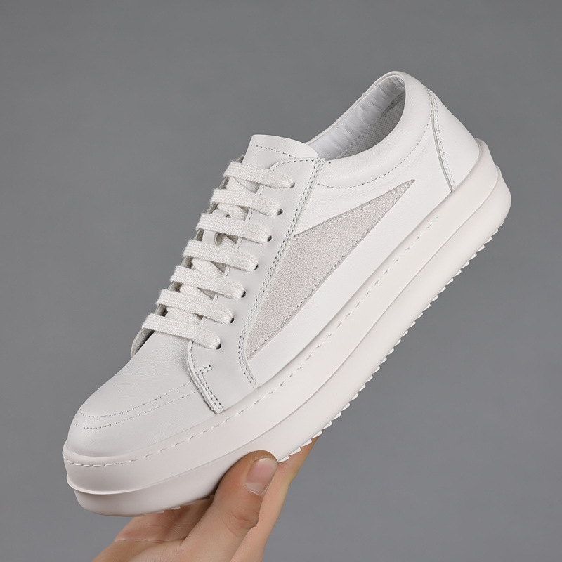 Ro zapatos de hombre de cuero respirado nicho de moda casual zapatos de hombre zapatos de pan americano zapatos de hombre con suela gruesa