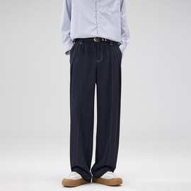 2024秋冬新款美式高街潮流宽松垂感西裤版型直筒休闲裤长裤男士