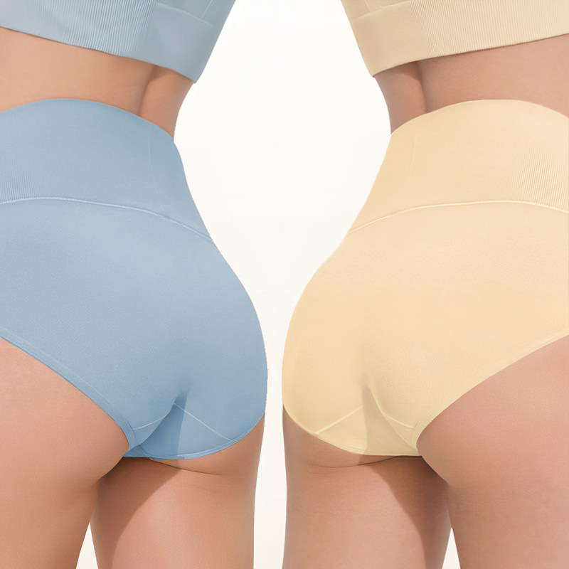Women's High-Waisted Plus-Size Underwear, Zhongshan Underwear Factory Wholesale, Thickened Menstrual Panties, Tummy Control, Pure Cotton Briefs, Triangle Panties