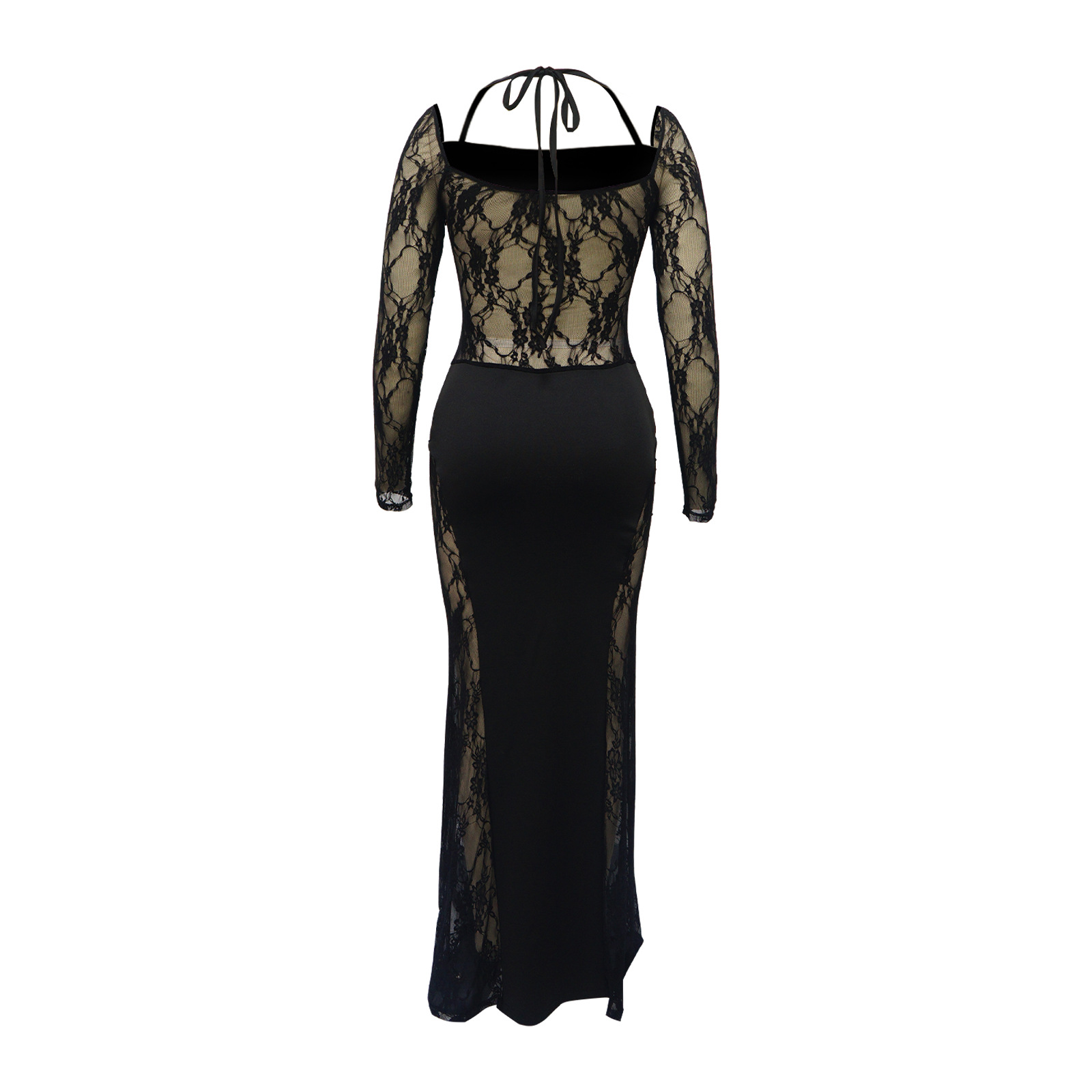 Elegant Women's Lace Splicing Evening Dress For Special Occasions_voghion.com