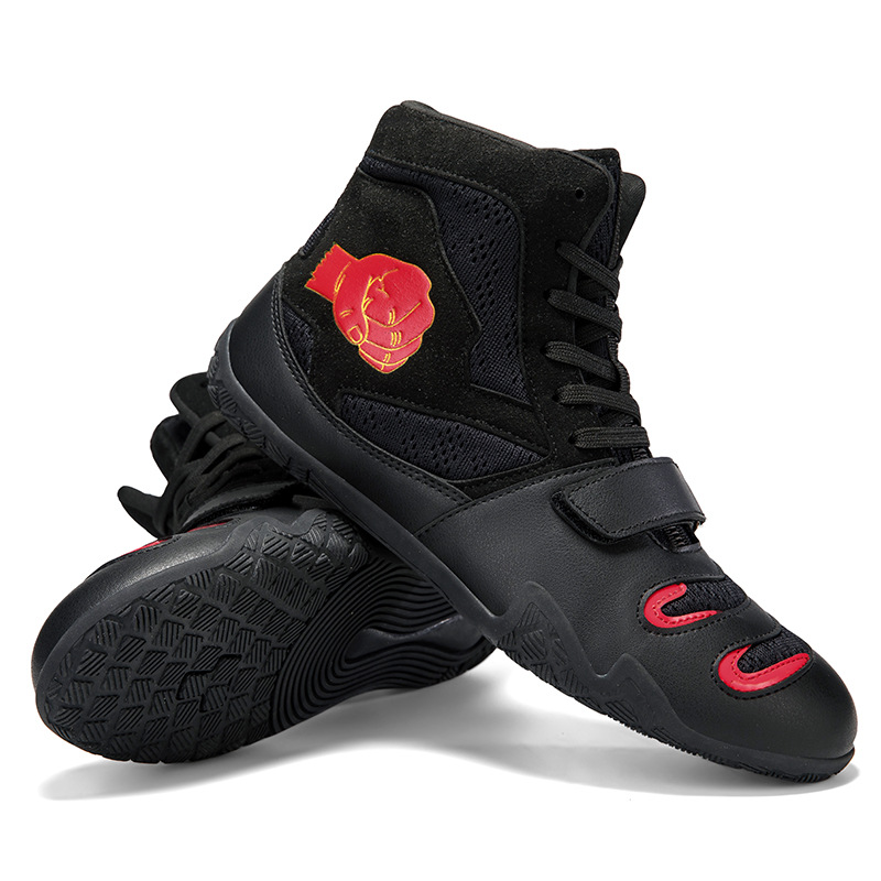 Zapatos de boxeo para adultos y niños, zapatos de entrenamiento indoor de lucha libre, zapatos de lucha libre, zapatos ligeros antideslizantes