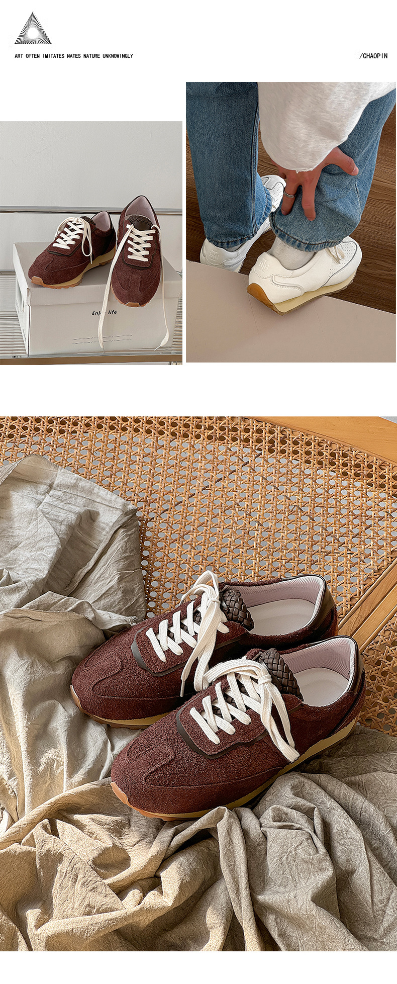 3699 Retro Jogging Shoes For Men And Women Couples Hand Woven Sports Shoes Thick Soled Height Enhancing Pointed Toe German Training Shoes_voghion.com