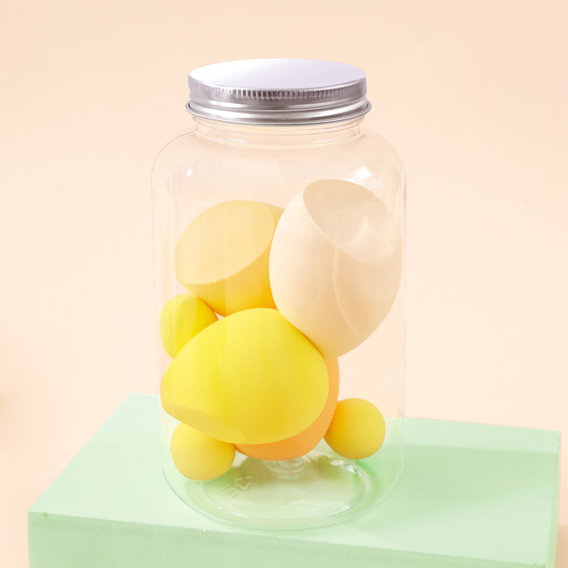 Juego de esponjas de maquillaje, 4 piezas, no absorben polvo, con forma de gota de agua y calabaza, esponjas de maquillaje anguladas, esponja cosmética, esponja tipo cojín.