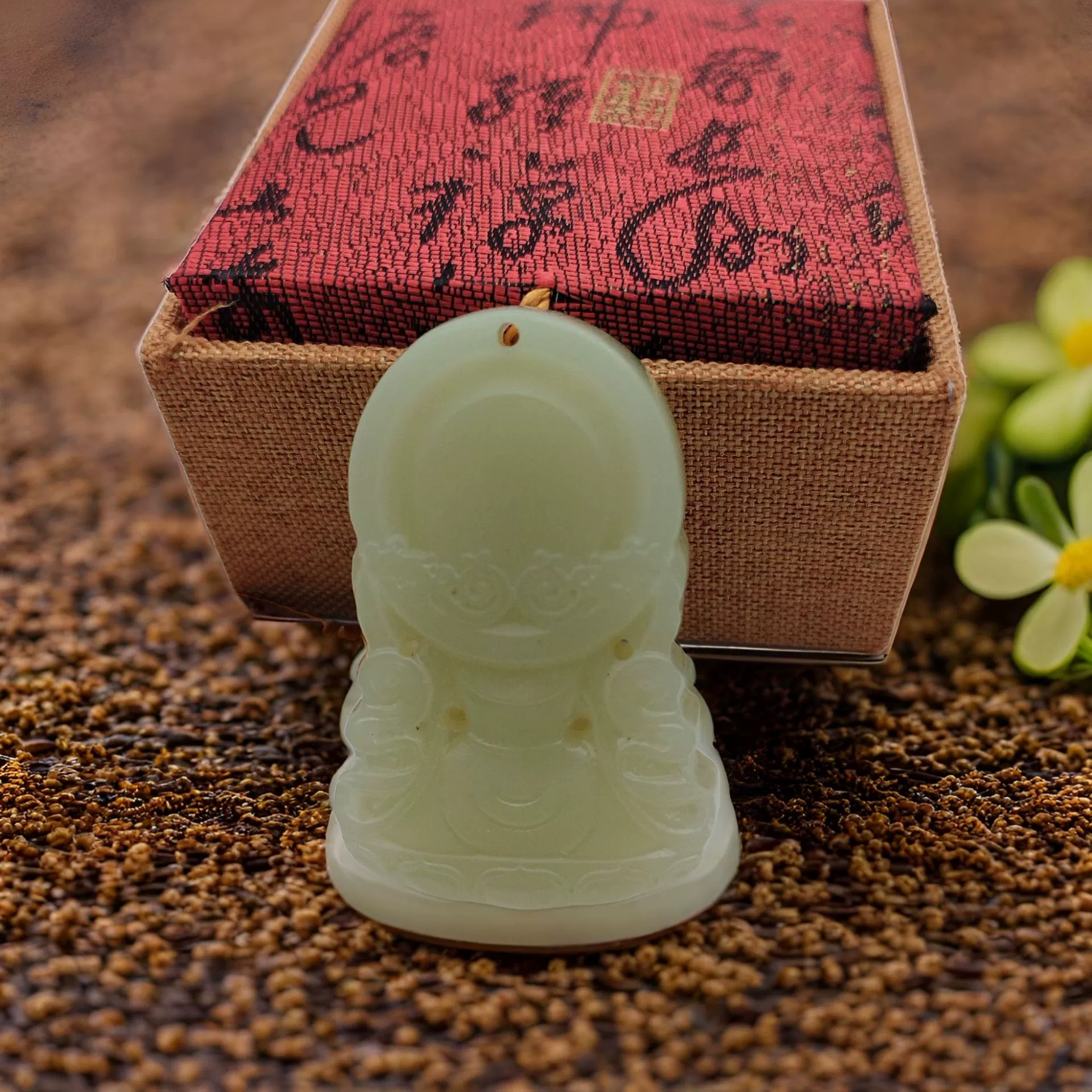 Двусторонний кулон из нефрита, Tieguanyin чай, резное ожерелье