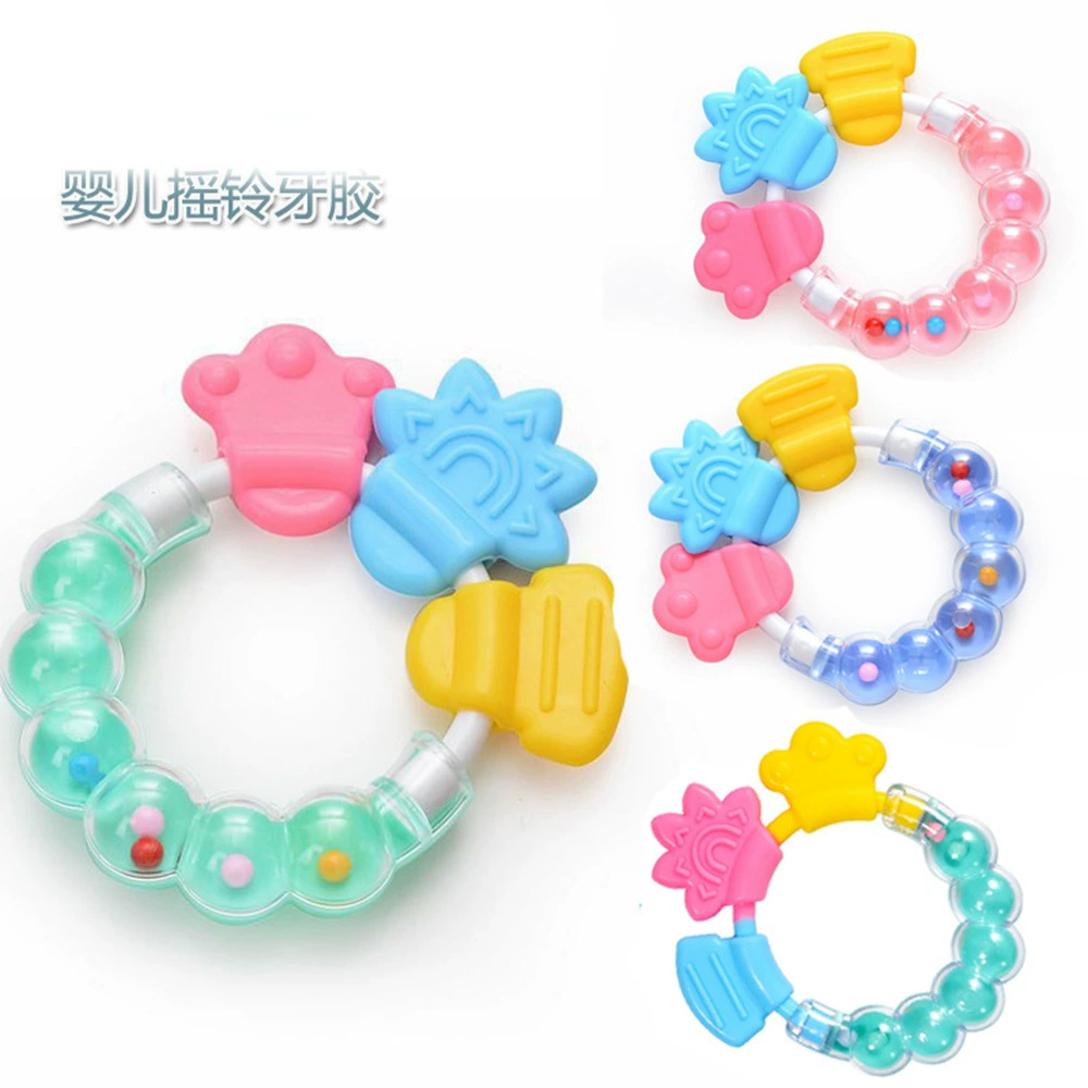 Multicoloured children's chewy teether for baby, silicone tooth fixer for correct bite, beanbag