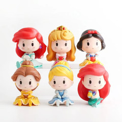 Q version big head princess ornaments sitting posture fleshy princess figure ornaments gashapon doll cake decoration ornaments blind box