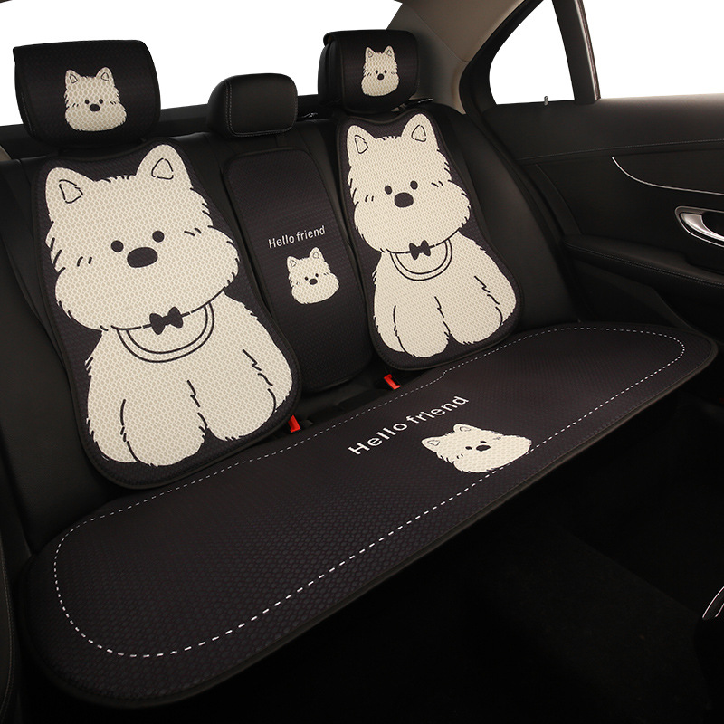 Car Rear Center Armrest Box Pad, Universal Cartoon Hello Kitty Backrest Pad, Polyester, Easy to Clean, Multiple Colors Available