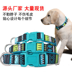 Camouflage printed pet dog collar for medium and large dogs, nylon dog collar, polyester dog neck collar