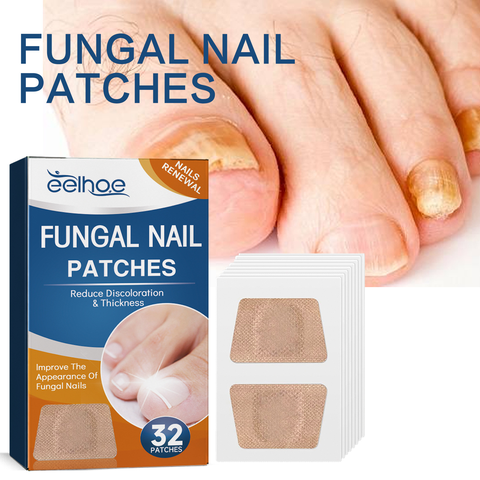 Eelhoe Toenail Care Patch with Gentle Ingredients That Protect the Nail Surface, Making It Smooth, Shiny, Breathable, and Skin-Friendly