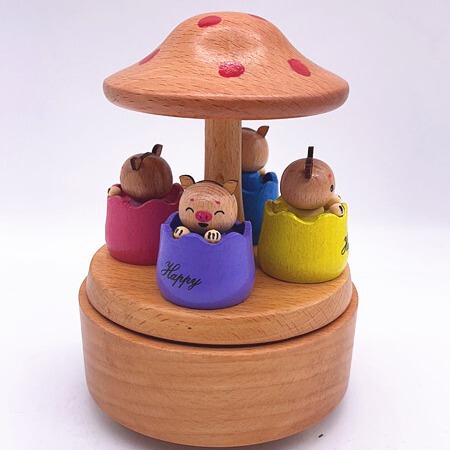 Wooden Music Box Ornament Exquisite Classical Carved Craftsmanship Hand-cranked Fine Gift Music Box Wholesale