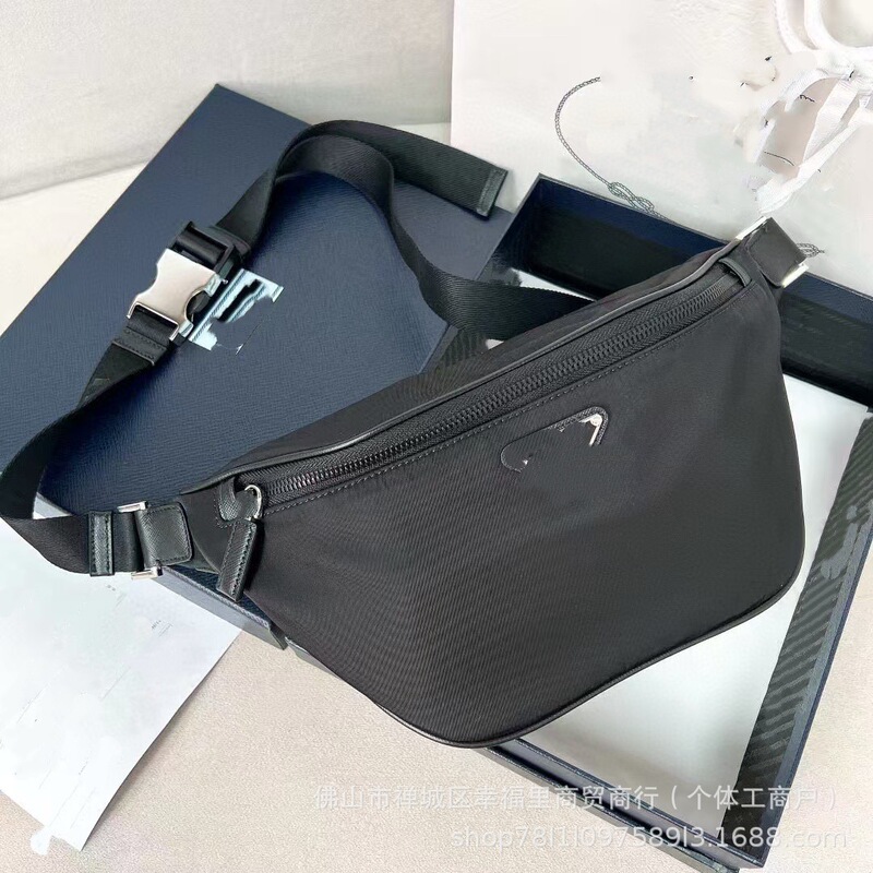 P brand men's bag, crossbody bag, chest bag, recycled nylon waterproof parachute phone bag, waist bag for men 2VL033A P brand men's bag, crossbody bag, chest bag, recycled nylon waterproof parachute phone bag, waist bag for men 2VL033A
