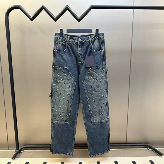 Ceiling Benlv Home Original Label 2026SS Spring and Autumn New 3D Embossed Embroidered Denim Pants Cargo Pants