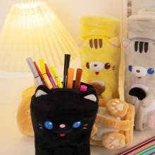 儿童玩具毛绒笔袋小学生大容量动物造型猫咪来图来样厂家定制韩版