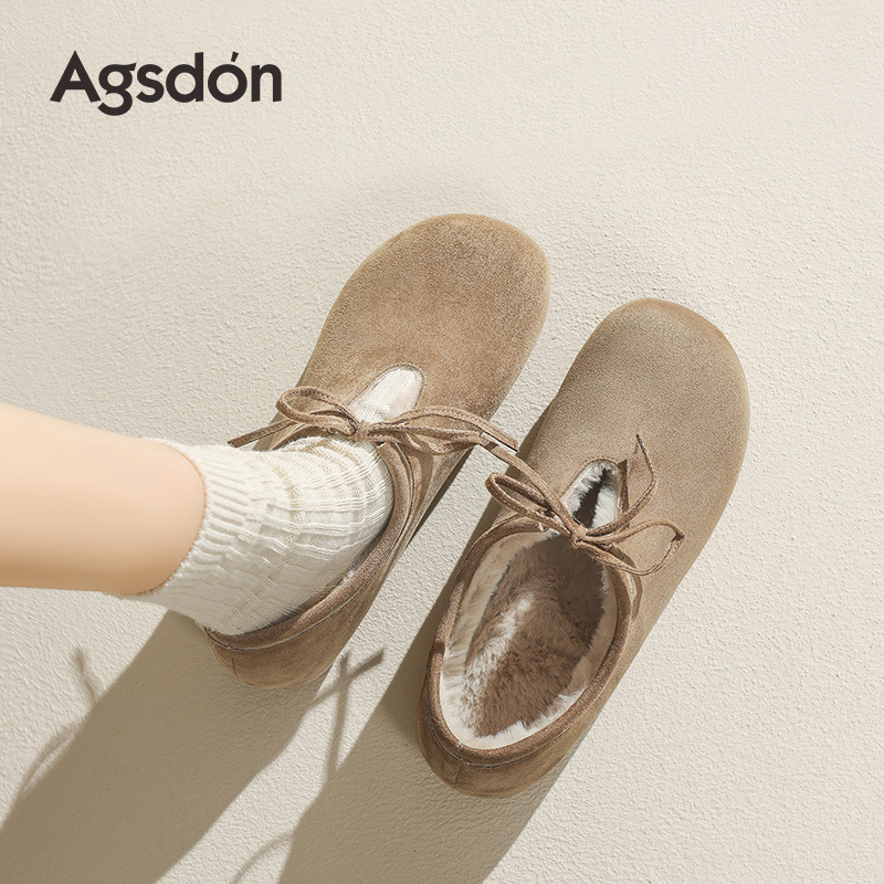 Zapatos de algodón de terciopelo de Deng Xiaoping 2026 nuevas zapatillas de lana de primavera con suela gruesa botas de nieve casuales