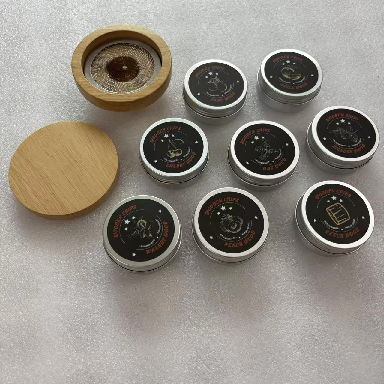 爆款跨境鸡尾酒烟熏木屑威士忌洋酒木屑樱桃苹果山核桃梨木榉木